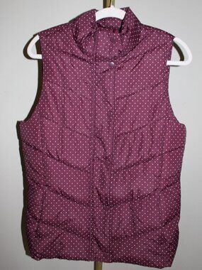 Women's Gap Purple Polka Dot Vest, Size Medium